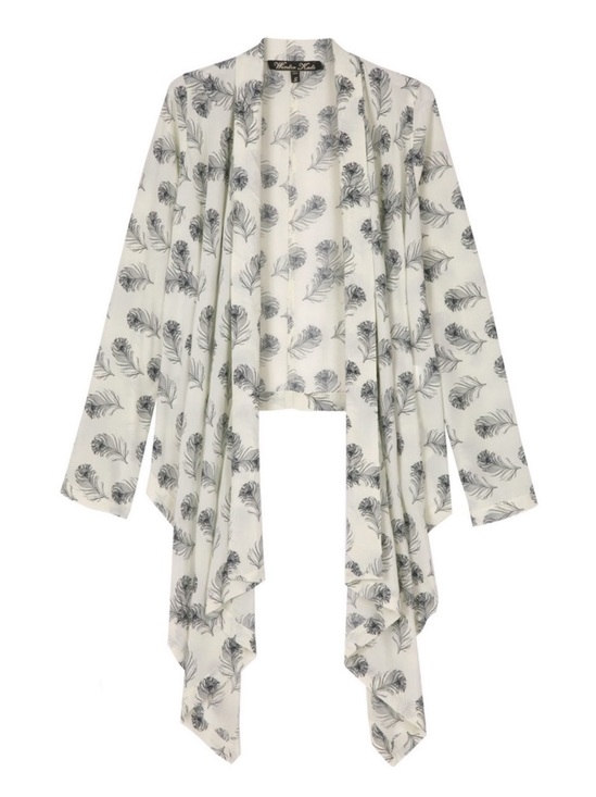 Winter Kate Jackets & Blazers - Winter Kate Silk Jasmine Bohemian Feather Print Kimono Cardigan